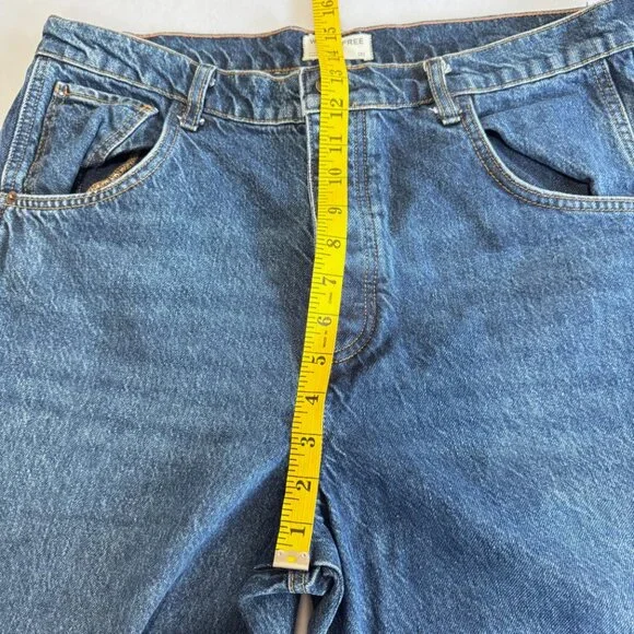 FREE PEOPLE We The Free Good Luck Mid Rise Barrel Leg Jeans in "Deep End" Sz 31 - Picture 11 of 13